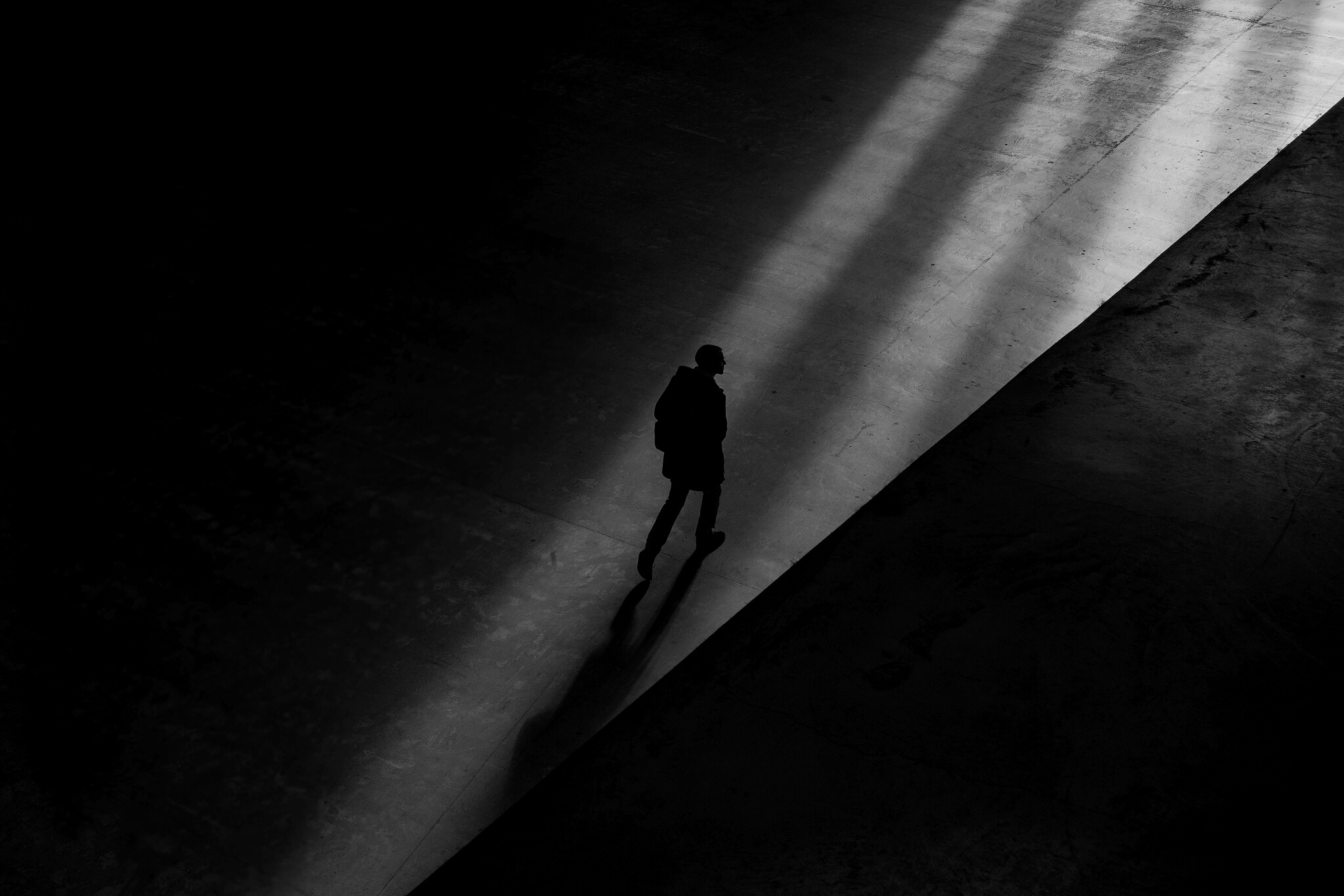 Man Walking on Floor